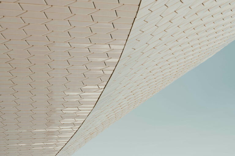 Curved architectural facade detail