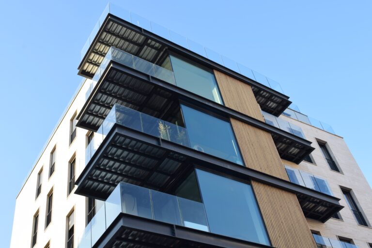 Contemporary apartment building facade